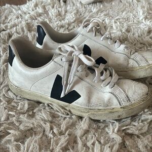 Veja Off-White and Black Casual Sneakers